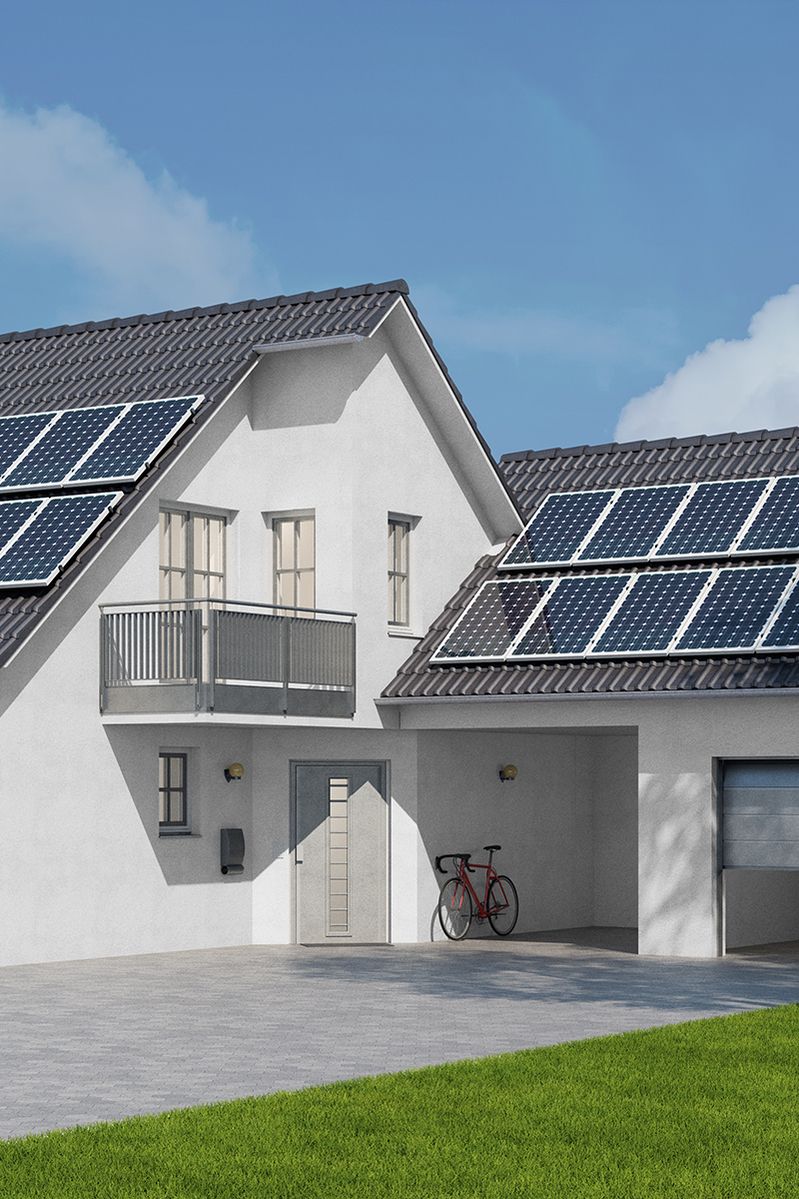House with solar panels